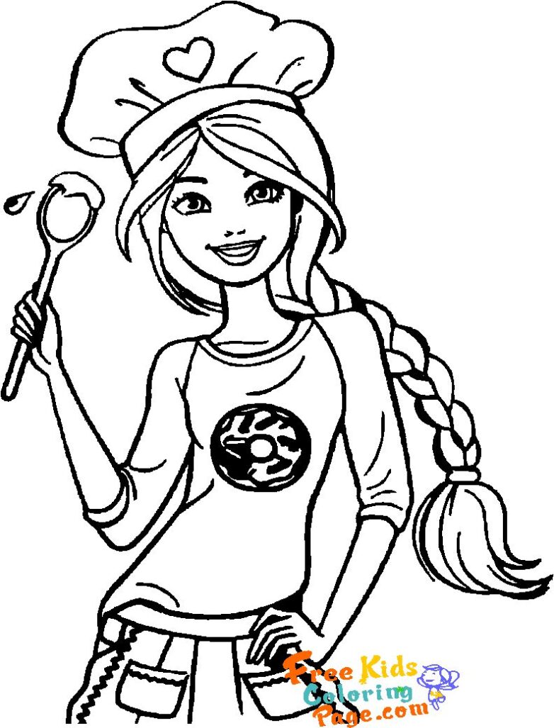 picture to color barbie dolls to print - Free Kids Coloring Page