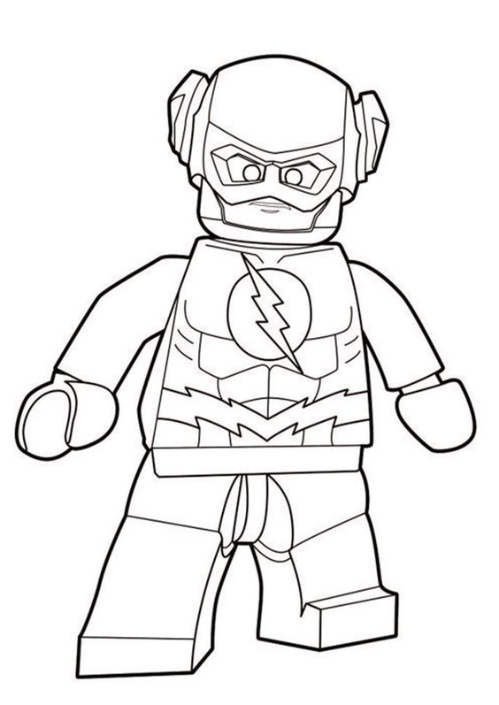 Superhero flash lego coloring pages to print out for kid