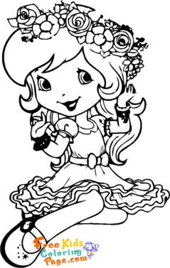strawberry shortcake coloring pages cherry jam for kids to print out.
