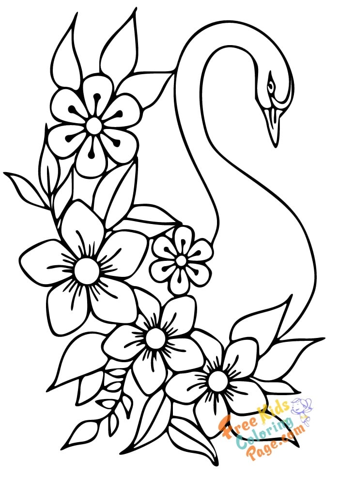 swan coloring pages to print for kids