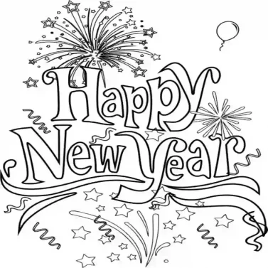 New year coloring pages for kids