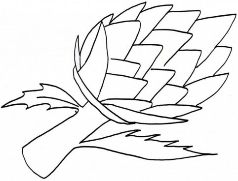 Vegetable artichoke Coloring Pages for kids to print out
