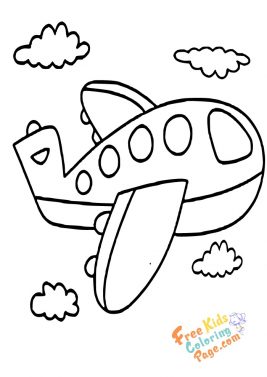 easy airplane coloring page for toddlers