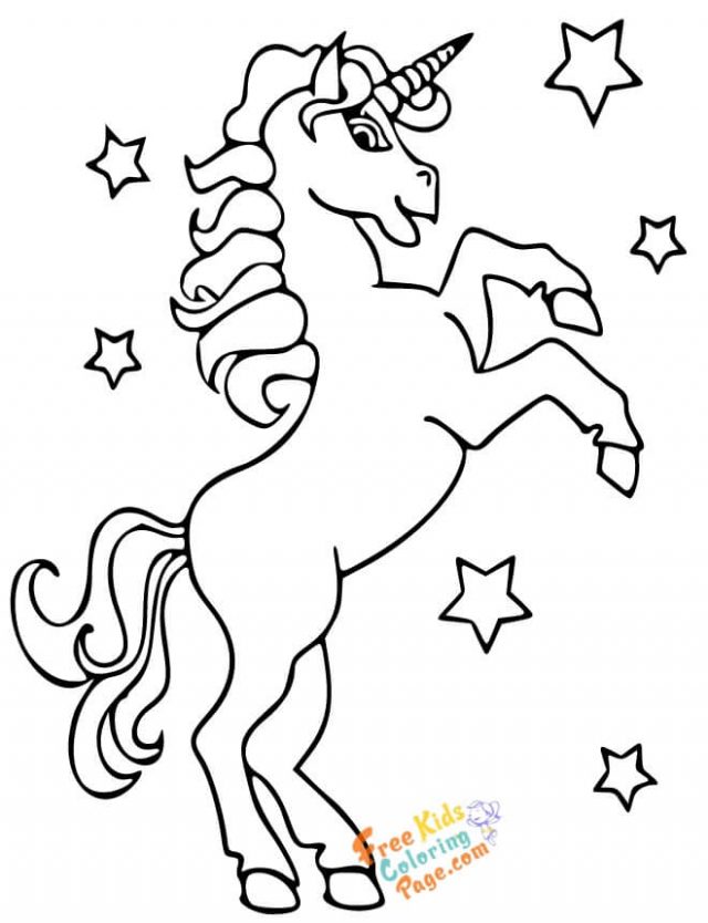 free unicorn pages to color to print out for  girls