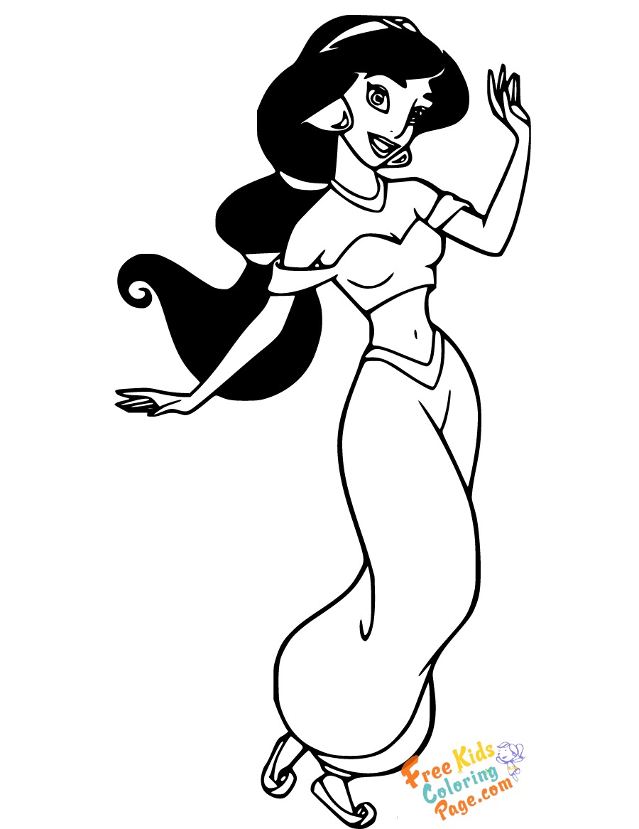 Coloring pages of Aladdin princess to print out