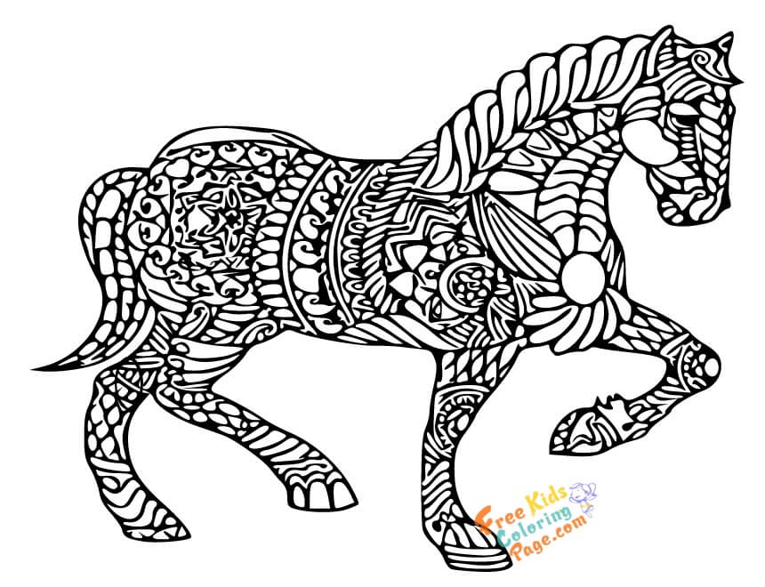 horse coloring pages adults printable