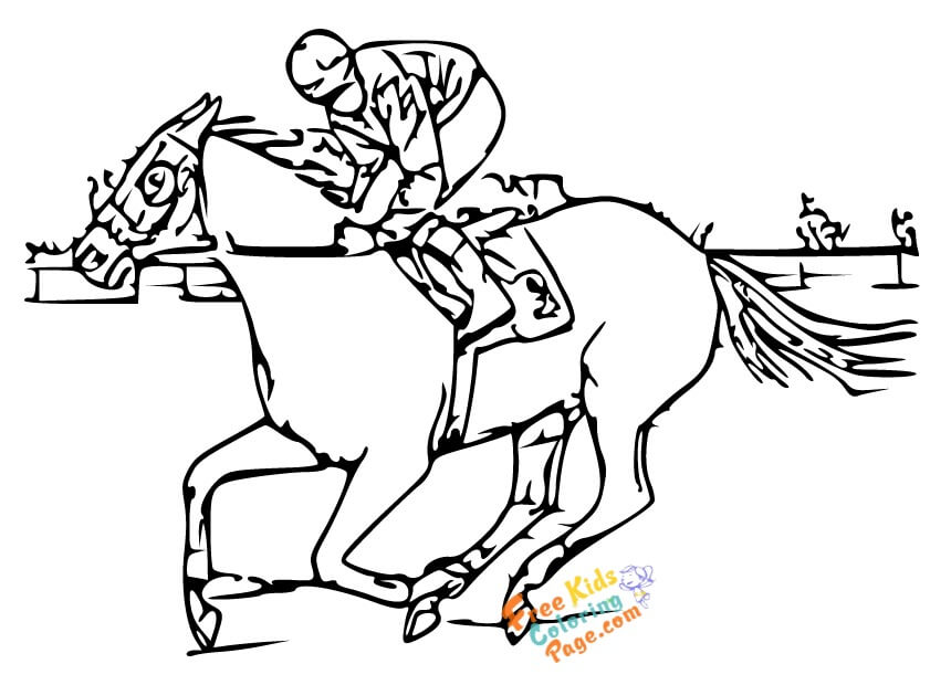 horse racing pictures to color