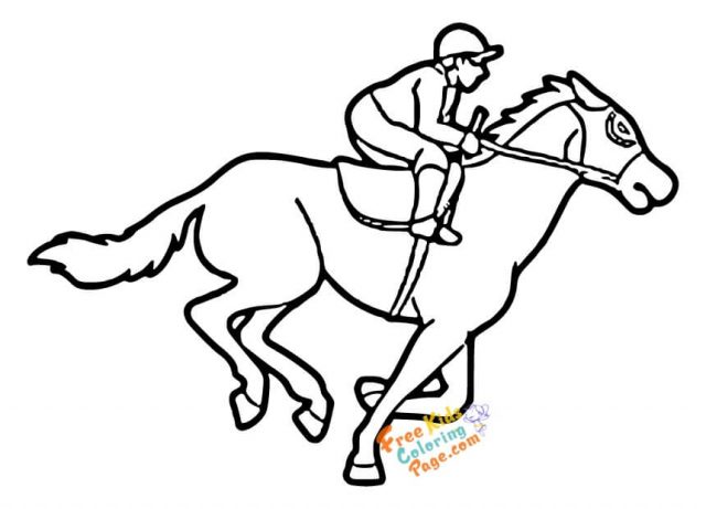 jockey race horse coloring pages