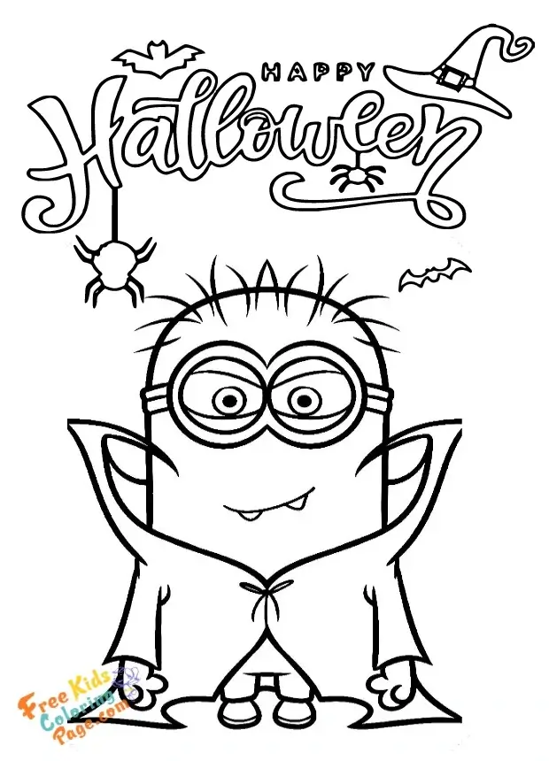 minion halloween coloring pages