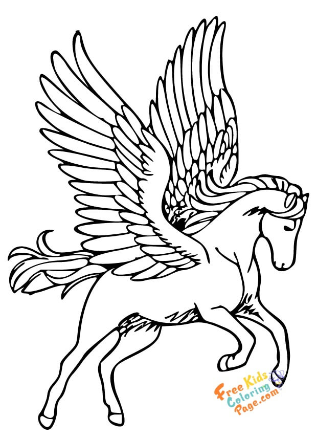 pegasus horse with wings coloring pages