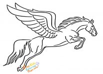 realistic pegasus coloring pages - Free Kids Coloring Page