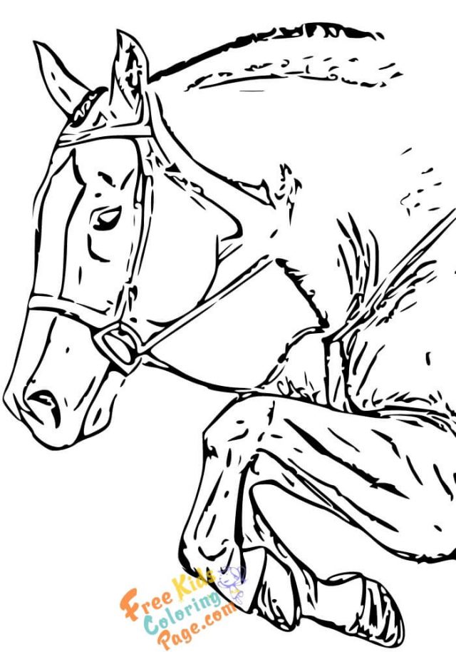 western horse coloring pages for adults Free Kids Coloring Page