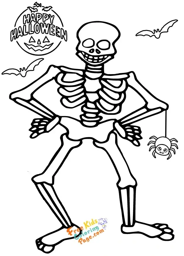 skeleton halloween coloring pages