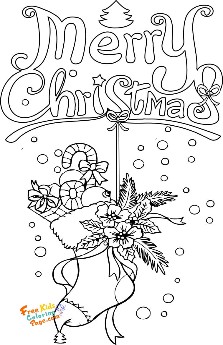 christmas stocking coloring pages to print out for kids