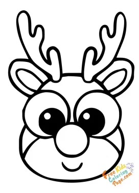 reindeer face easy coloring page to print out