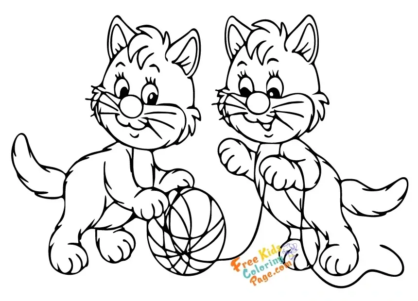 cat coloring book pages to printable for kids. cat drawing easy cute to printable.