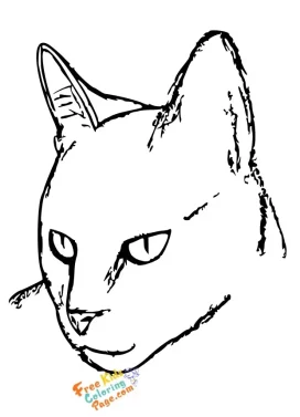 cat colouring pages cute to print