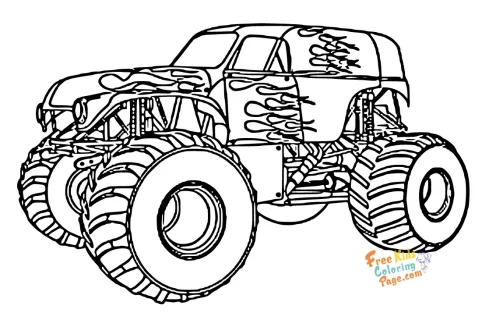 coloring pages monster truck for kids