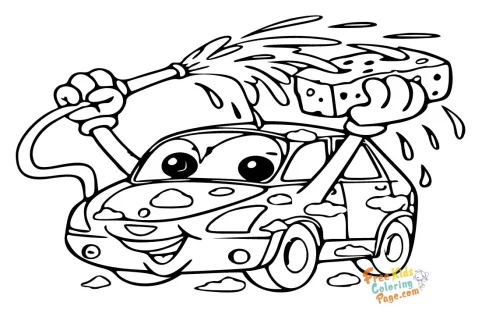 easy car wash coloring pages