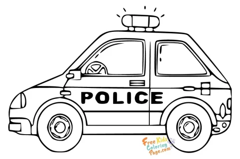 easy police car coloring pages to print out for kids