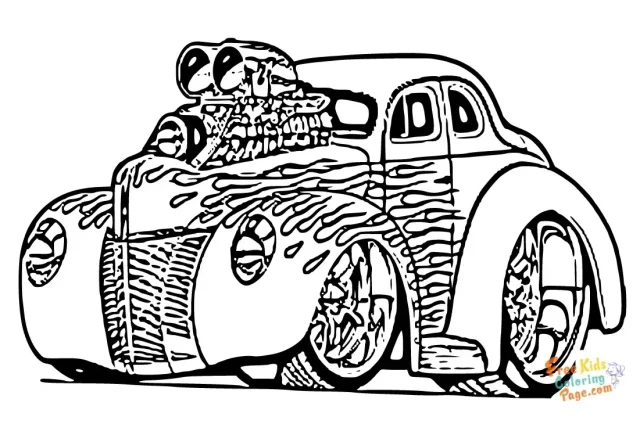 hot wheels cars coloring pages to printable for kids.