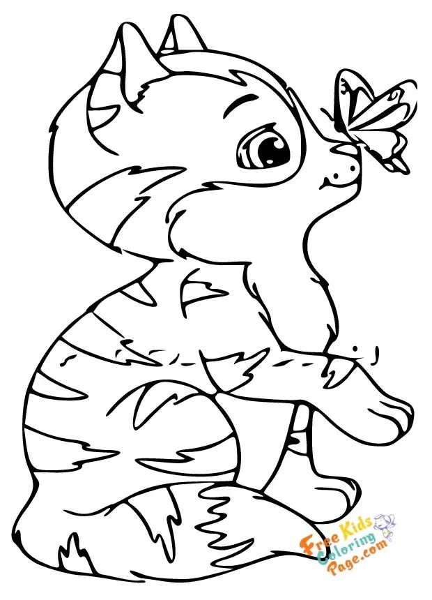 kitten coloring pages for preschoolers to print. cute cat pictures to color to print out for kids