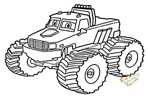 monster truck picture to color to print for kids.