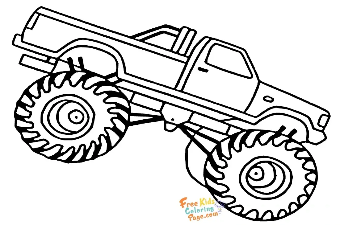 monster truck picture to colour for kids.