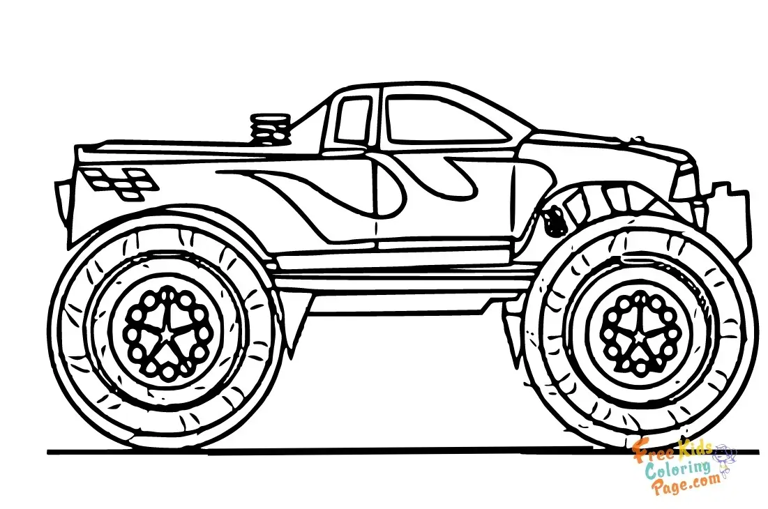 page to color monster truck to print out