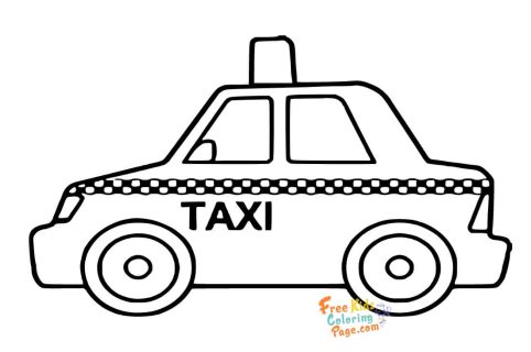 taxi coloring page printable for kids. free taxi picture to color taxi for kids