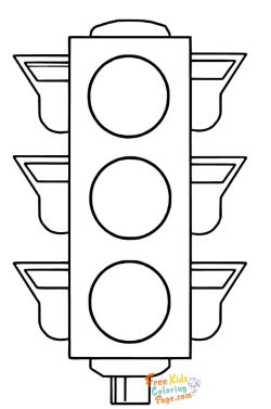 traffic light coloring page to printable for kids. picture of a traffic light to color