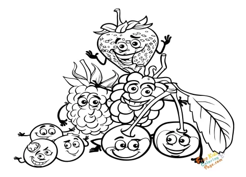 Berries coloring sheet to print for kids
