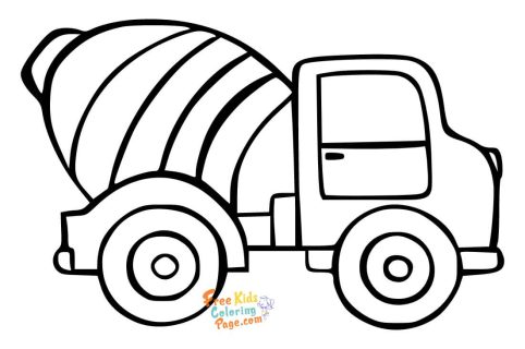 cement mixer coloring pages to print