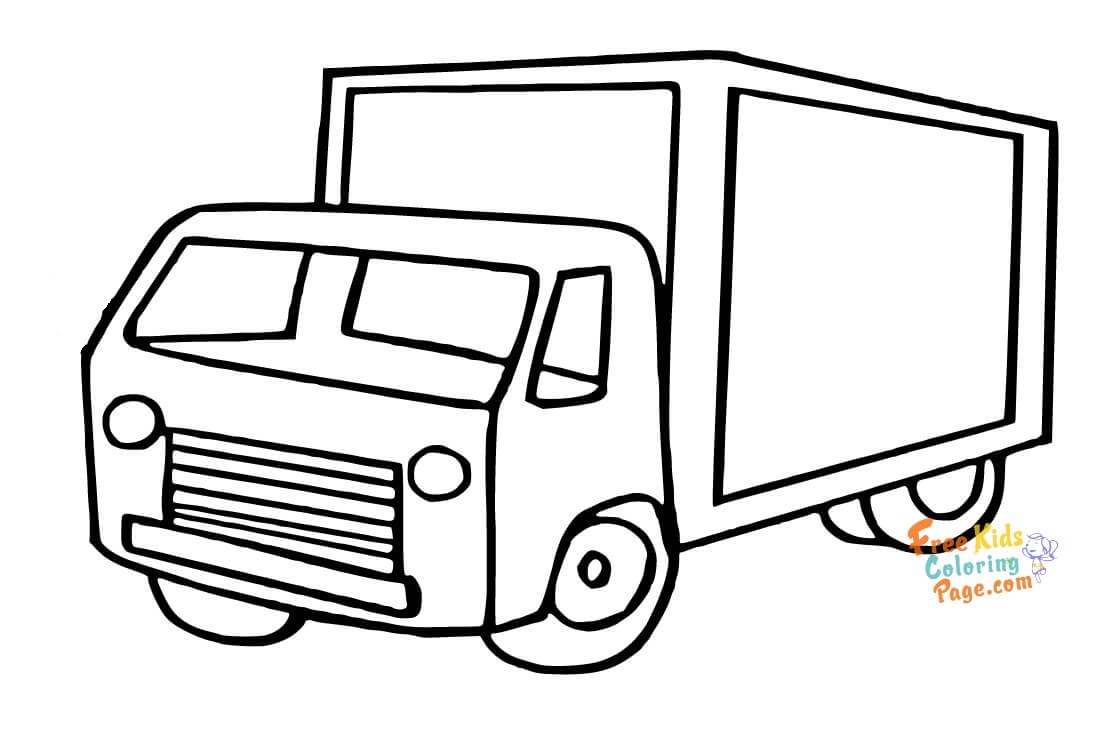 truck coloring pages easy for kindergarten.