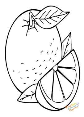Orange coloring pages for kids to print. pages to color fruit