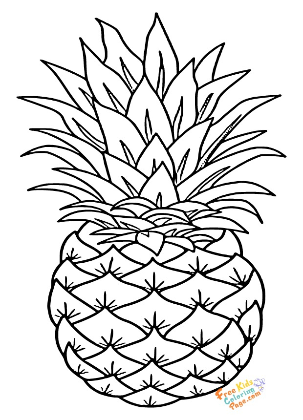 Tropical Pineapple Coloring Pages