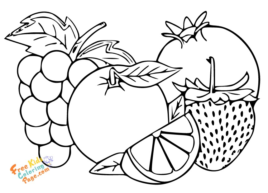 Tropical fruits pictures to coloring page