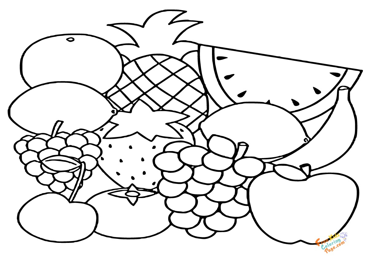 Pages to color tropical fruit to printble for kids. Exotic fruit
