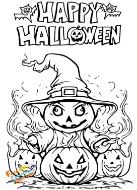 scary pumpkin colouring pages