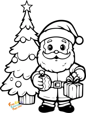Cute Santa Coloring Pages to print
