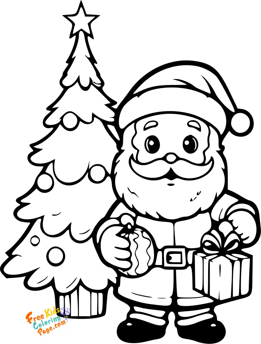 Cute Santa Coloring Pages to print