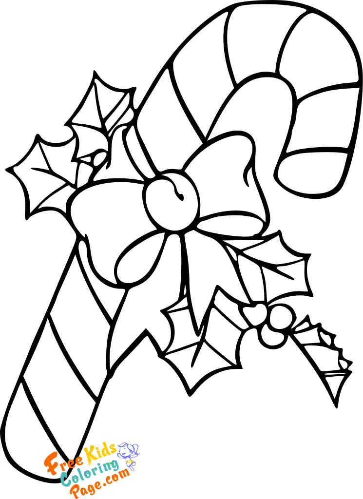Christmas candy cane coloring pictures to print for kids