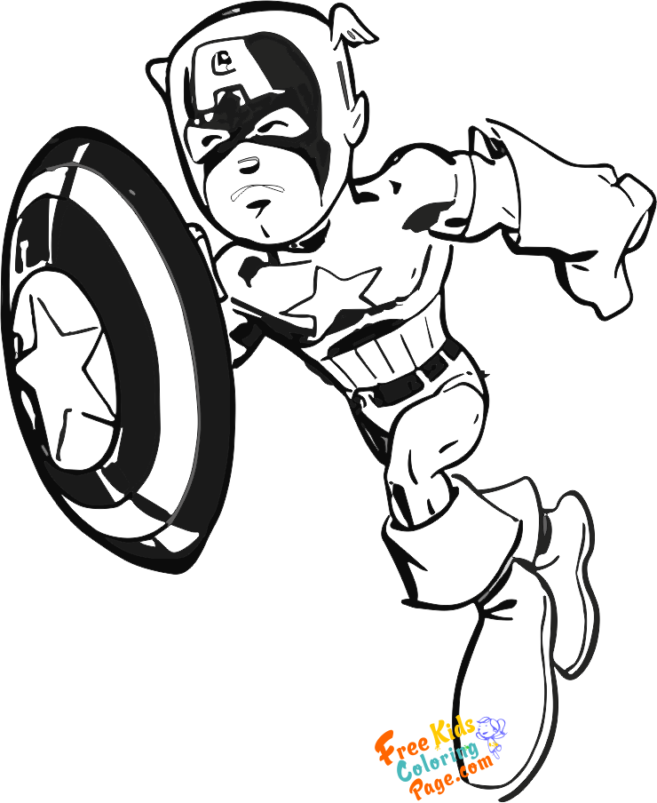 colouring pages captain america