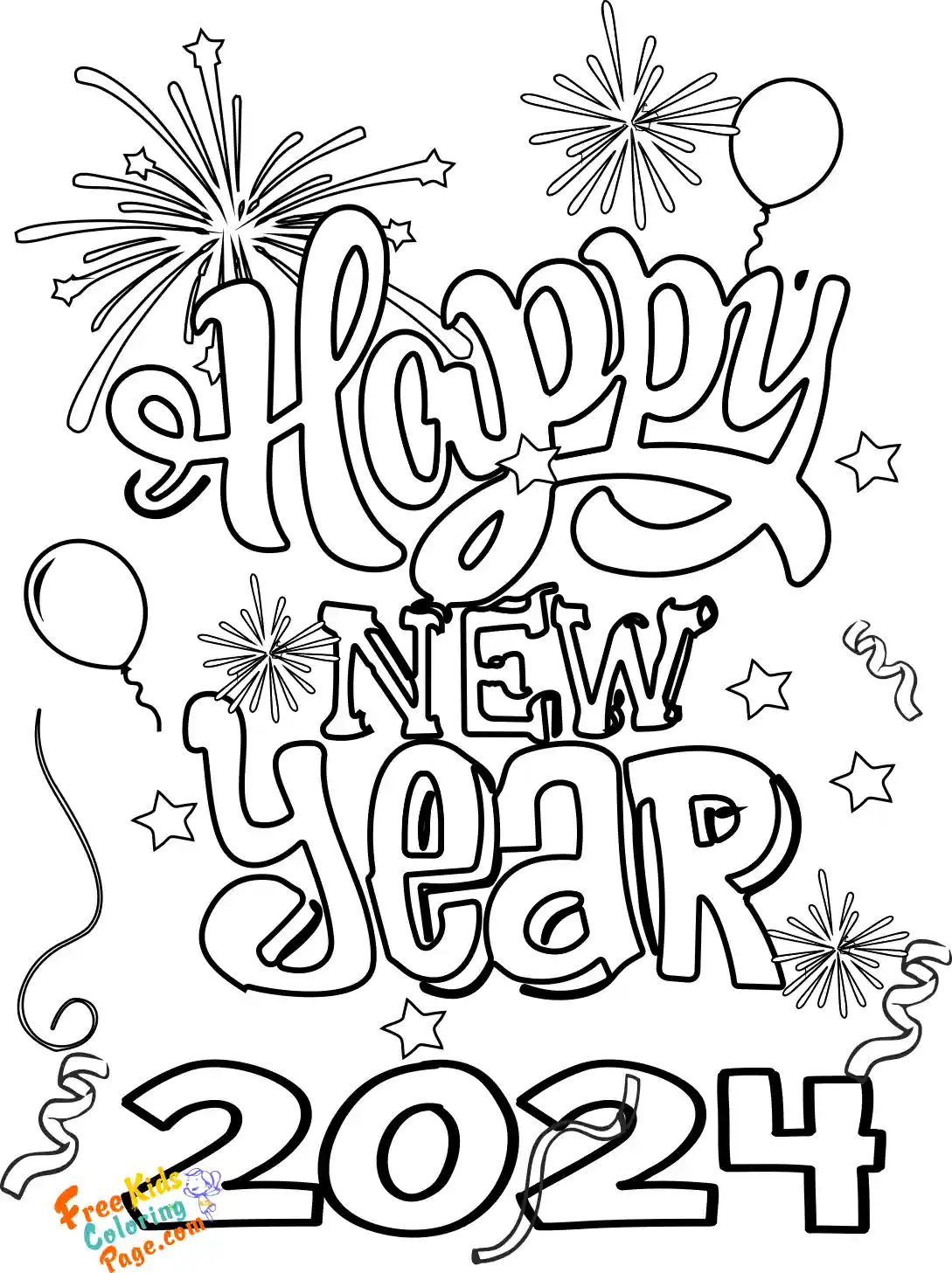 new year 2024 coloring pages to print out