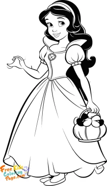Princess Snow White coloring page to print out for kids. disney