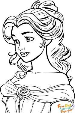 Princess belle coloring sheet. Page to color disney