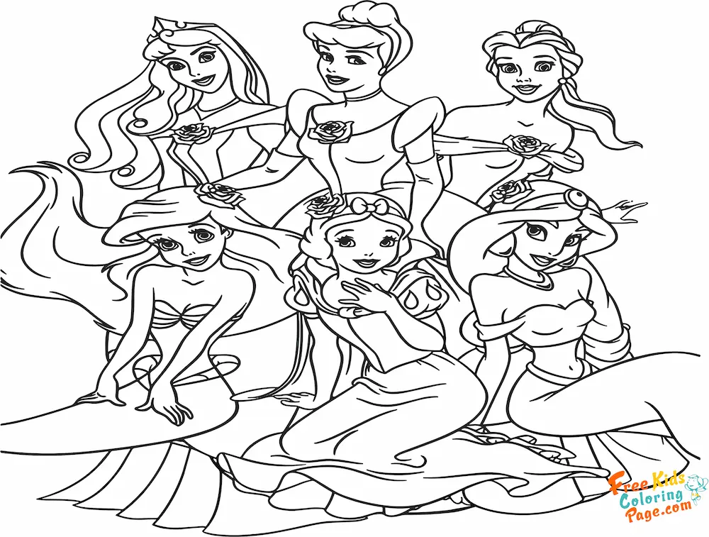all disney princess coloring pages