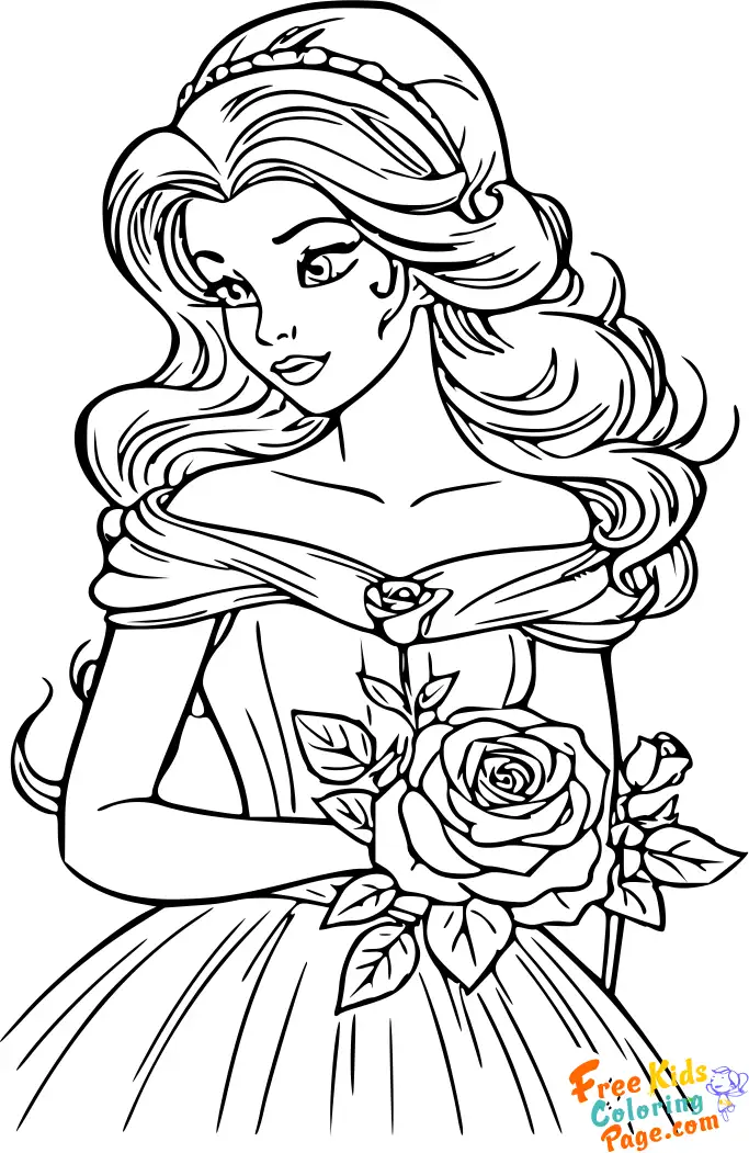 disney belle colouring pages to printable princesses disney